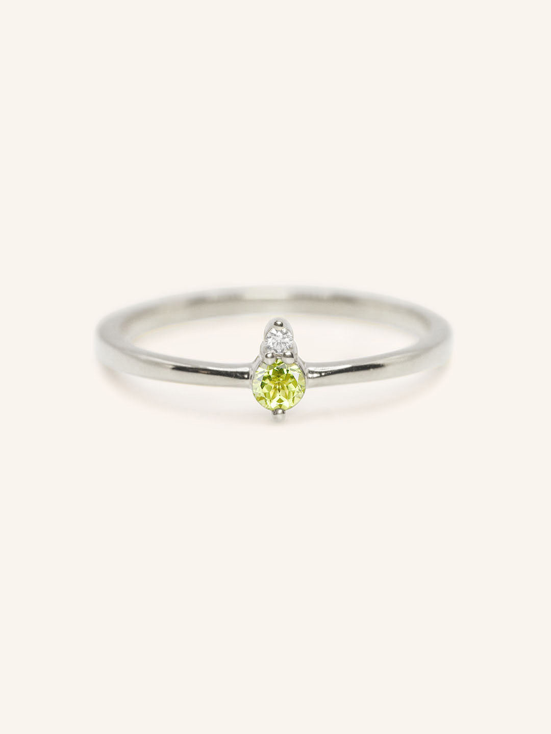 Mayers Post Peridot Diamond Accented Ring