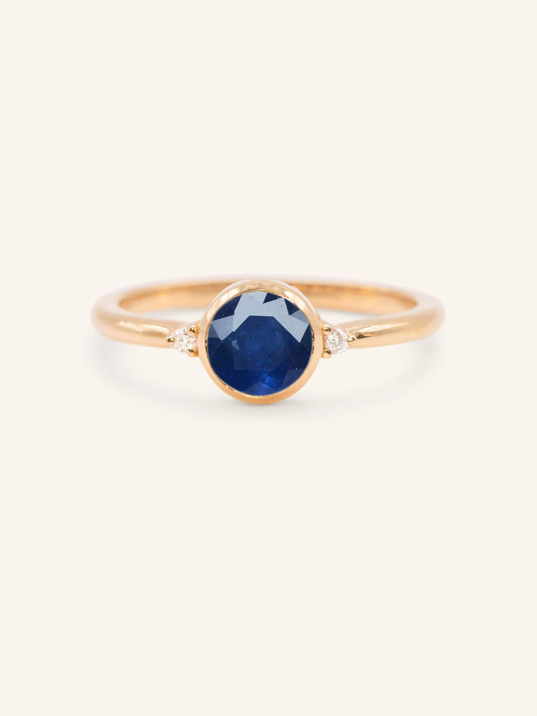 Templa Round Blue Sapphire and Diamond Ring