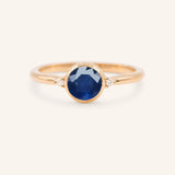 Templa Round Blue Sapphire and Diamond Ring