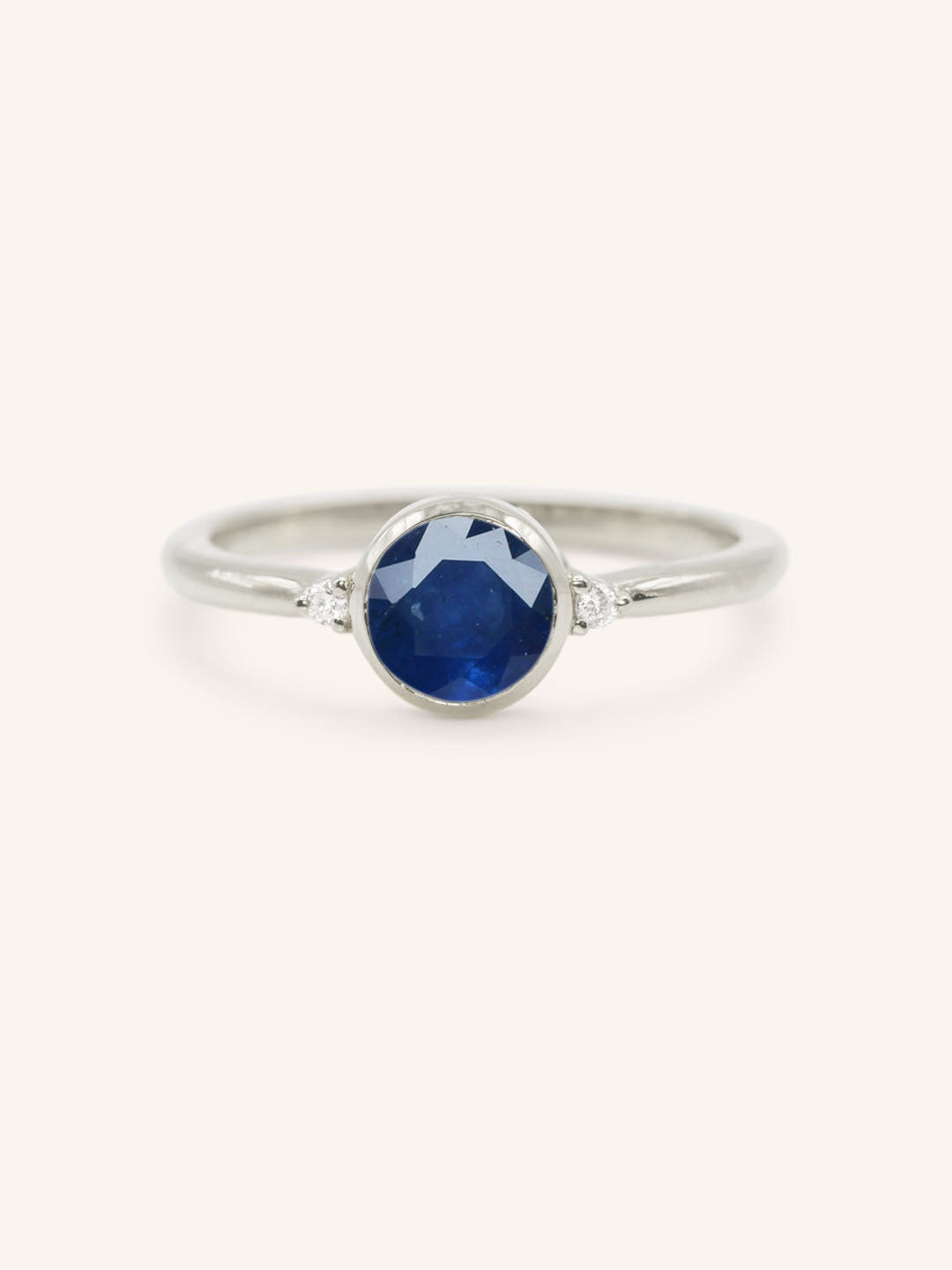 Templa Round Blue Sapphire and Diamond Ring