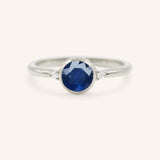 Templa Round Blue Sapphire and Diamond Ring