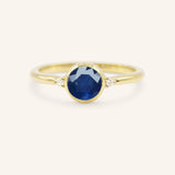 Templa Round Blue Sapphire and Diamond Ring