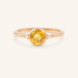 Templa Round Citrine and Diamond Ring