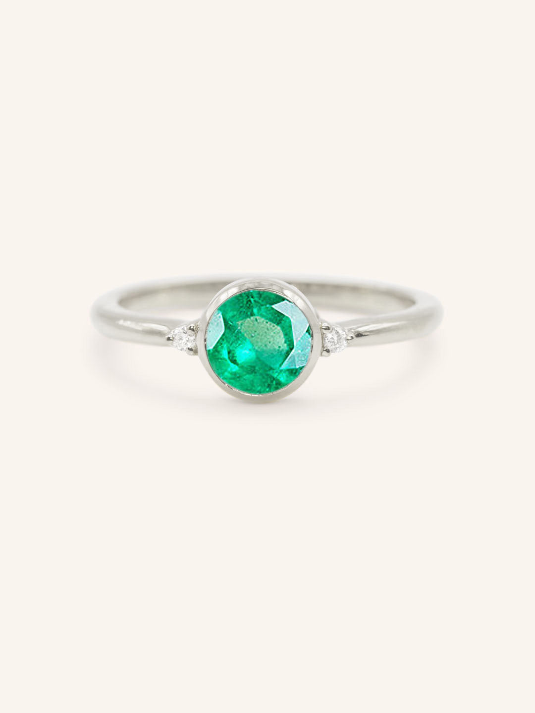 Templa Round Emerald and Diamond Ring