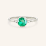 Templa Round Emerald and Diamond Ring