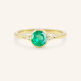 Templa Round Emerald and Diamond Ring