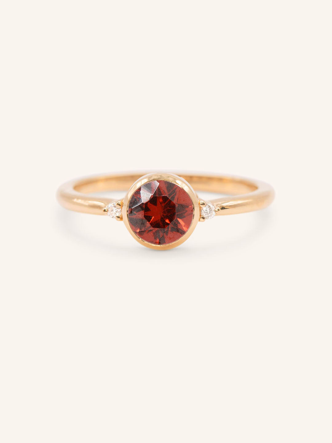 Templa Round Garnet and Diamond Ring