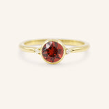 Templa Round Garnet and Diamond Ring