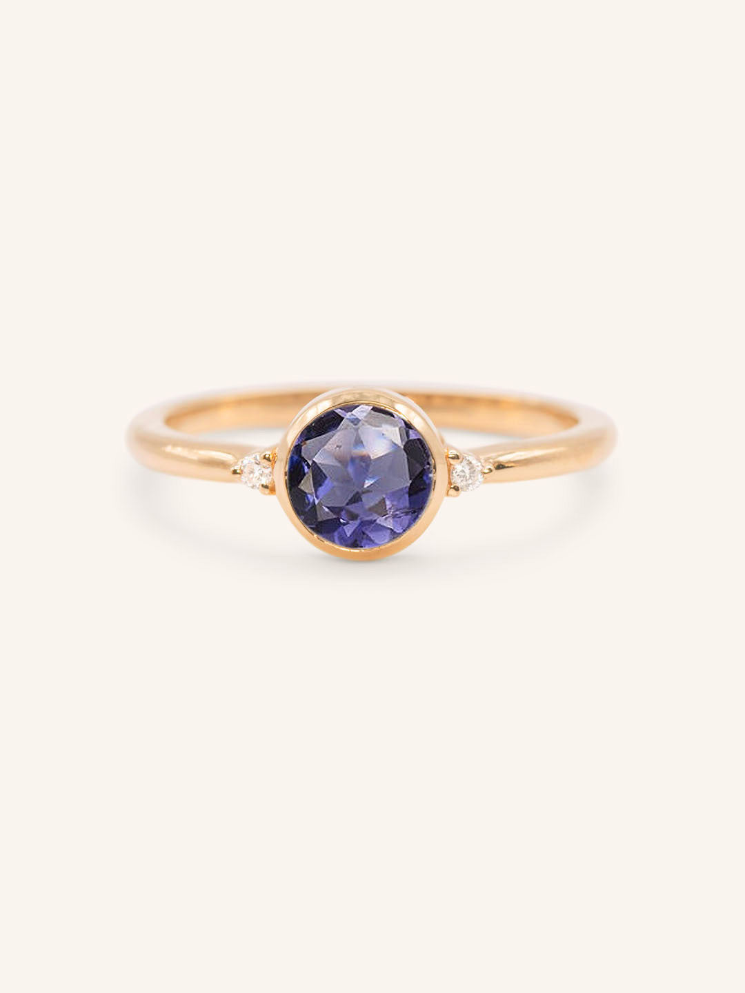 Templa Round Iolite and Diamond Ring