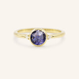 Templa Round Iolite and Diamond Ring