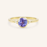 Templa Round Tanzanite and Diamond Ring