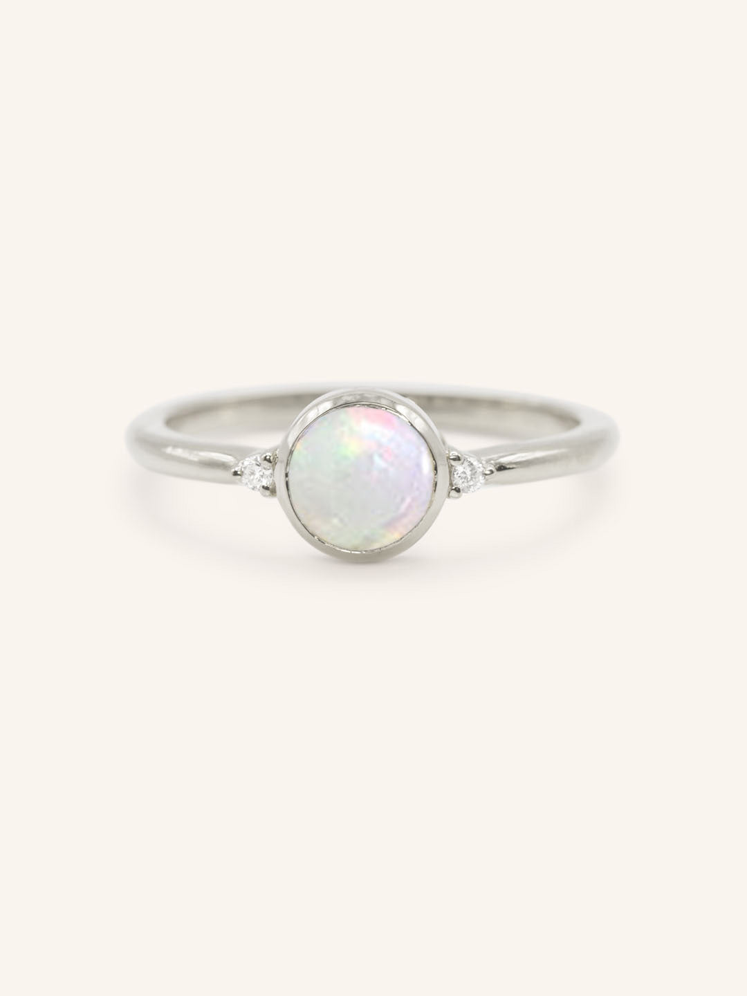 Templa Cabochon Opal Diamond Ring