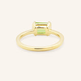 Arden Emerald Cut Peridot Half-Bezel Solitaire Ring