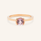 Arden Round Pink Tourmaline Half-Bezel Solitaire Ring