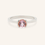 Arden Round Pink Tourmaline Half-Bezel Solitaire Ring