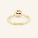 Arden Round Pink Tourmaline Half-Bezel Solitaire Ring