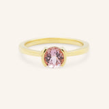 Arden Round Pink Tourmaline Half-Bezel Solitaire Ring