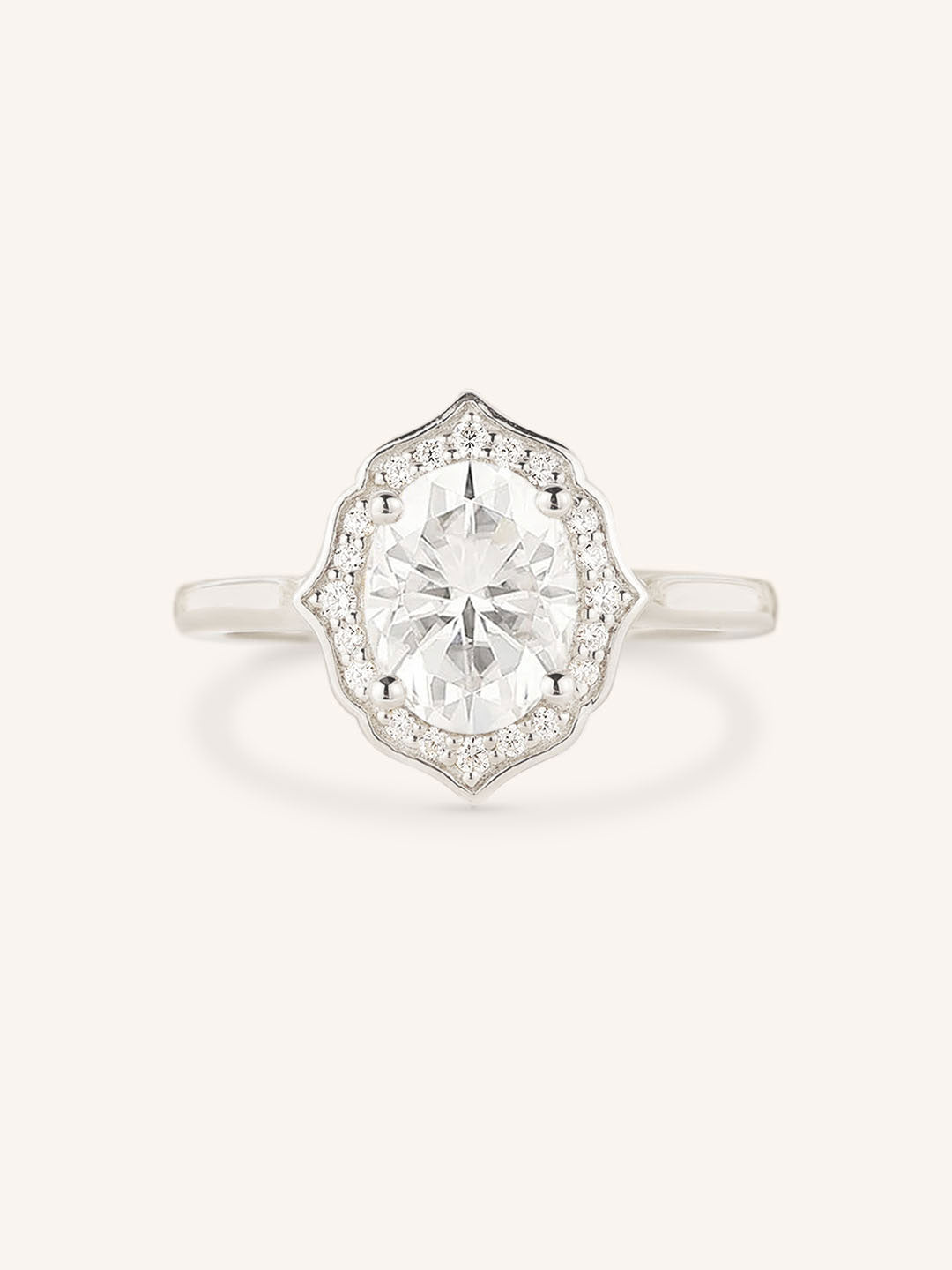 Genesee Oval Diamond Halo Engagement Ring
