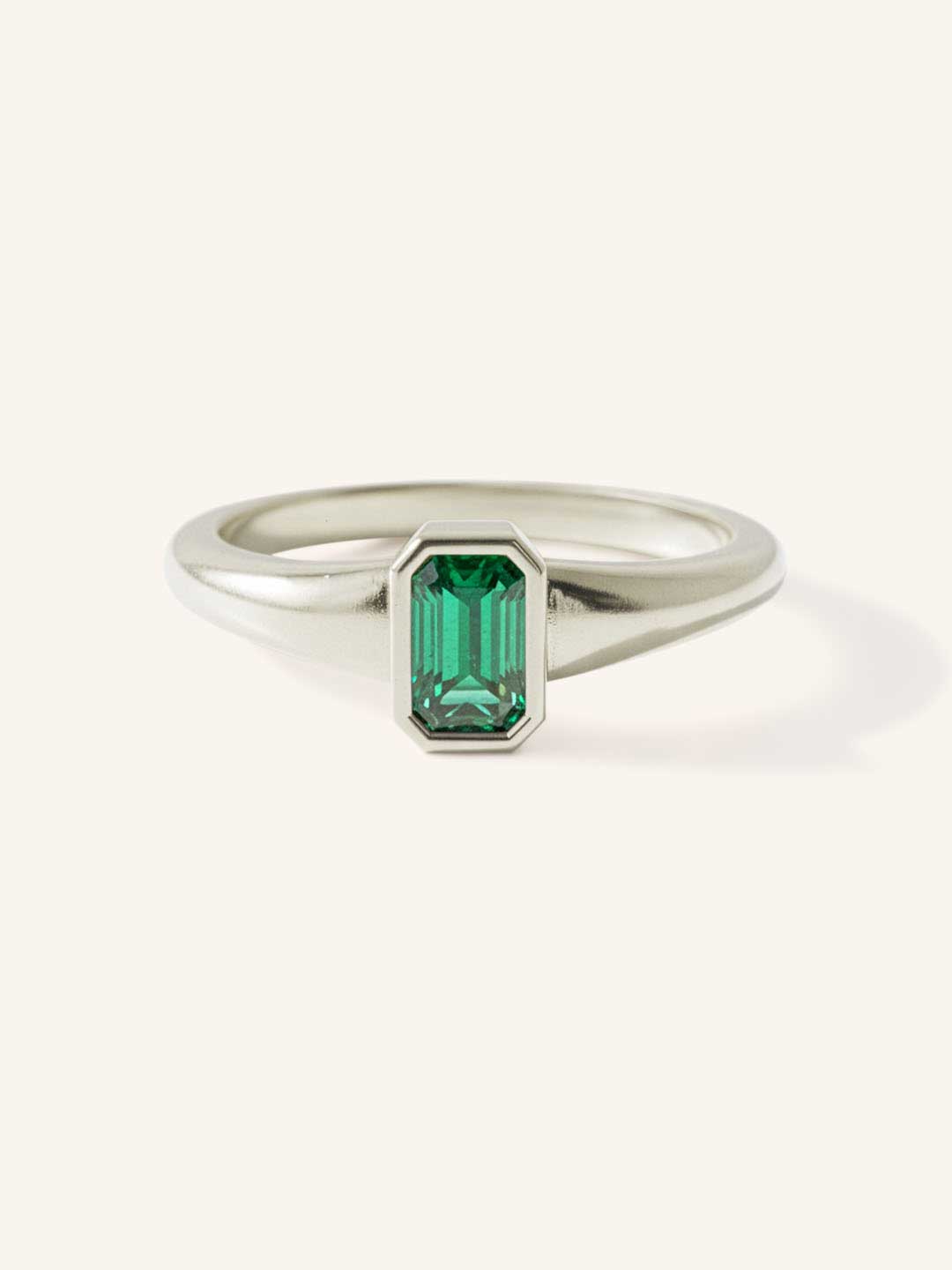 Ruthie Emerald Bezel Ring