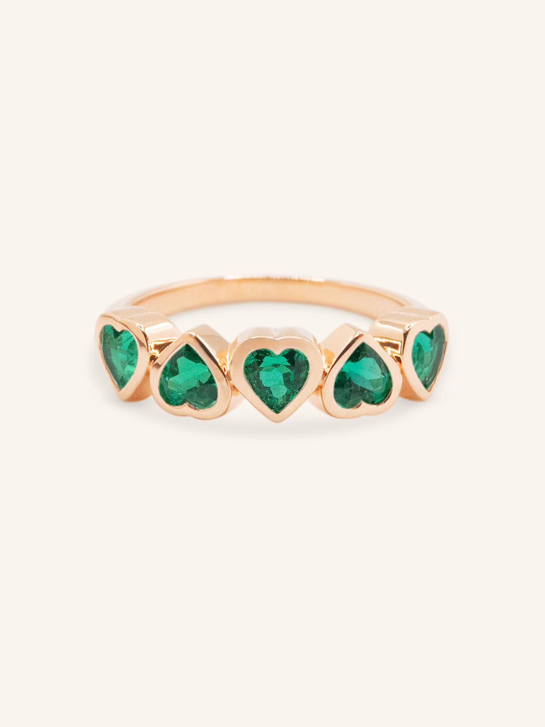 Amara Five-Stone Emerald Heart Ring