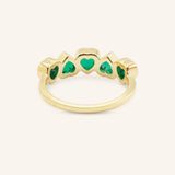 Amara Five-Stone Emerald Heart Ring