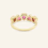 Amara Five-Stone Pink Tourmaline Heart Ring