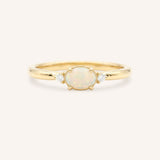 Elowen Oval Cabochon Opal Diamond Ring