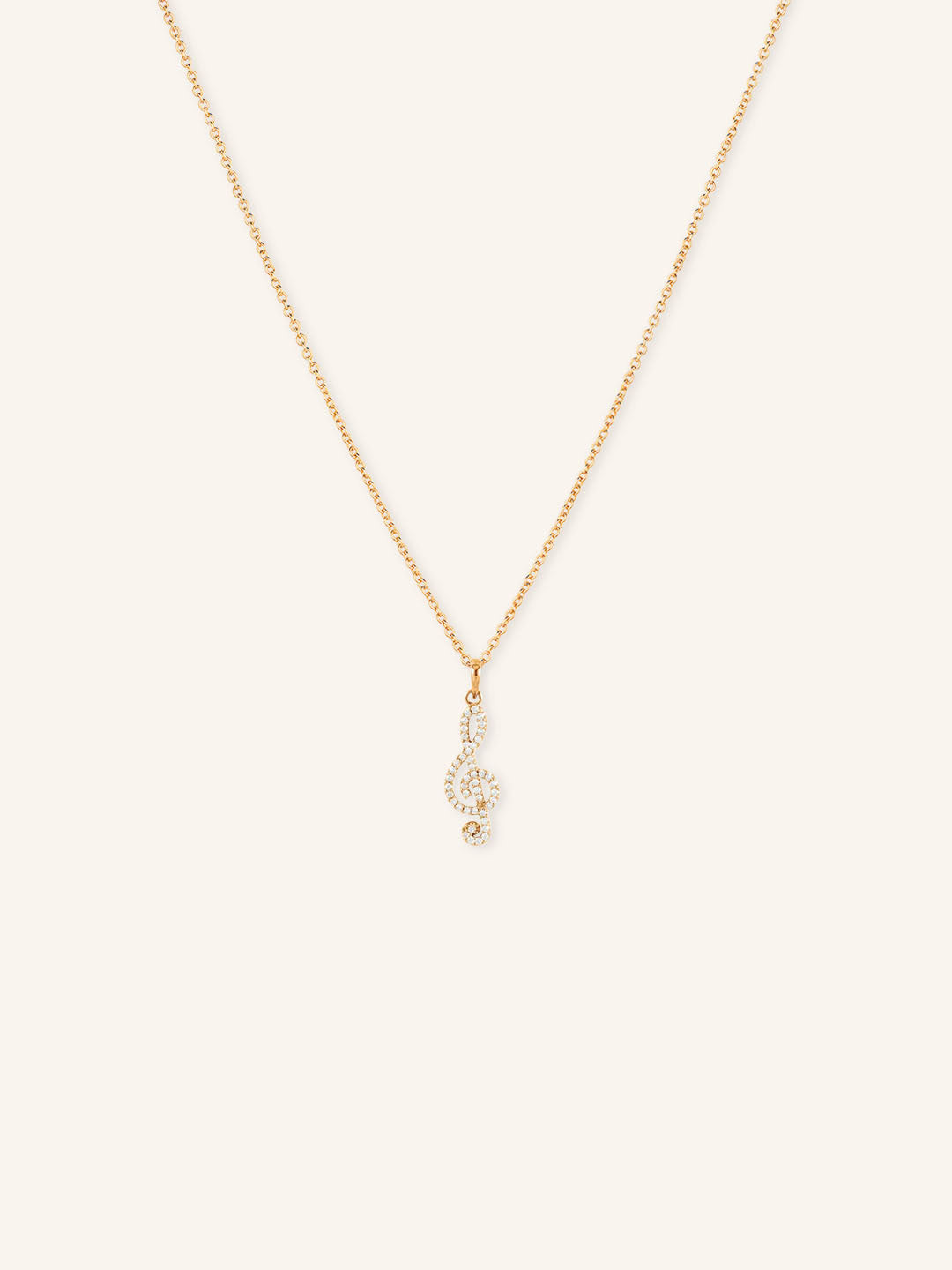 Petite Treble Clef Diamond Necklace