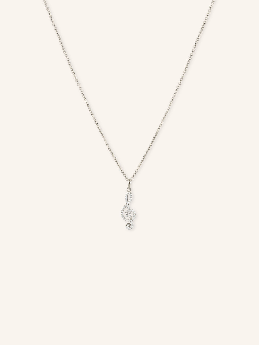 Petite Treble Clef Diamond Necklace