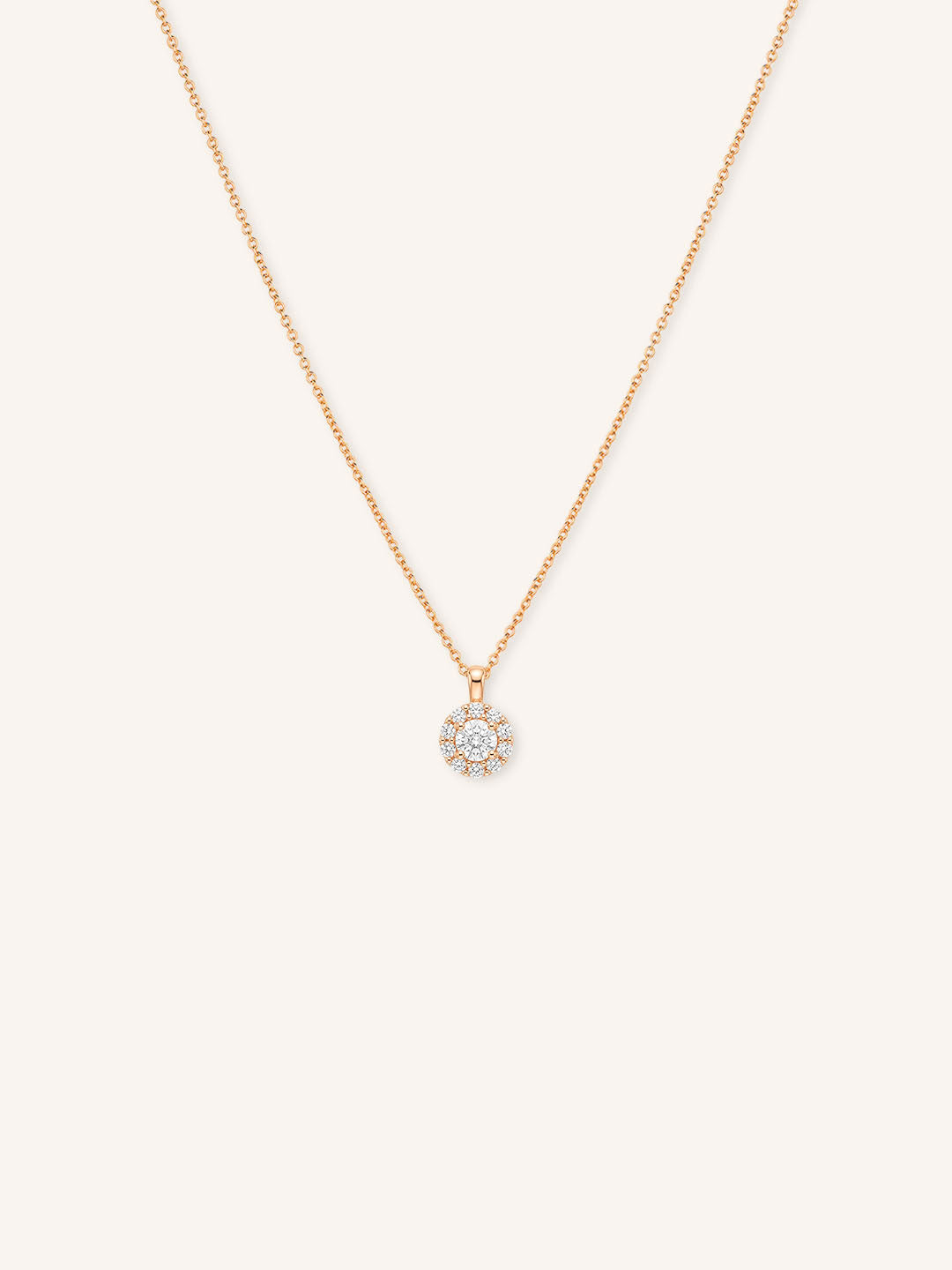 Round Diamond Halo-Style Pendant Necklace