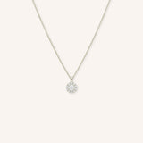 Round Diamond Halo-Style Pendant Necklace