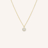 Round Diamond Halo-Style Pendant Necklace