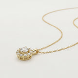 Round Diamond Halo-Style Pendant Necklace