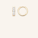 Channel-Set Princess Cut Diamond Hoop Earrings