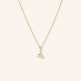 Two Stone Diamond Crisscross Pendant Necklace