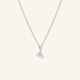 Two Stone Diamond Crisscross Pendant Necklace