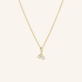 Two Stone Diamond Crisscross Pendant Necklace