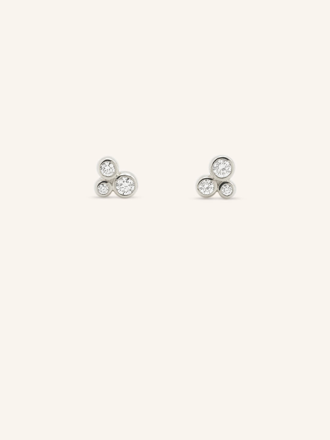 Trio Diamond Geometric Cluster Earrings