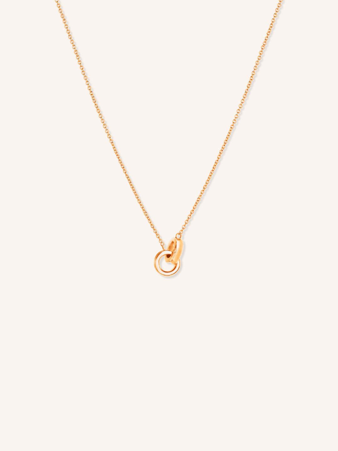 Interlocking Double Circle Gold Necklace