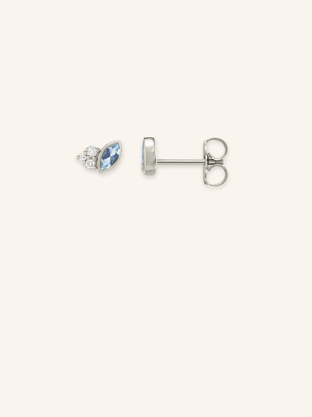 Haku Aquamarine Diamond Cluster Stud Earrings