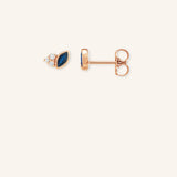 Haku Blue Sapphire Diamond Cluster Stud Earrings
