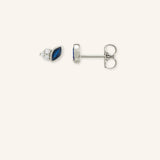 Haku Blue Sapphire Diamond Cluster Stud Earrings