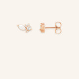 Honey Lane Opal Diamond Cluster Stud Earrings