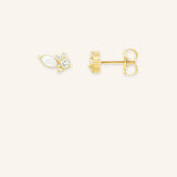 Honey Lane Opal Diamond Cluster Stud Earrings