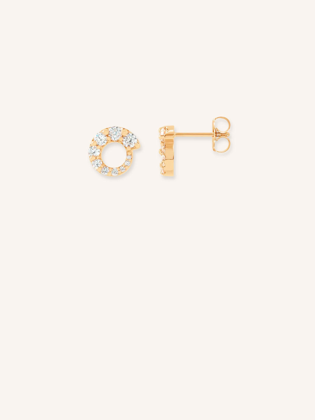 Graduated Diamond Circle Stud Earrings