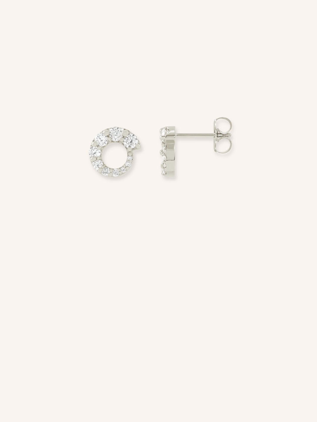 Graduated Diamond Circle Stud Earrings