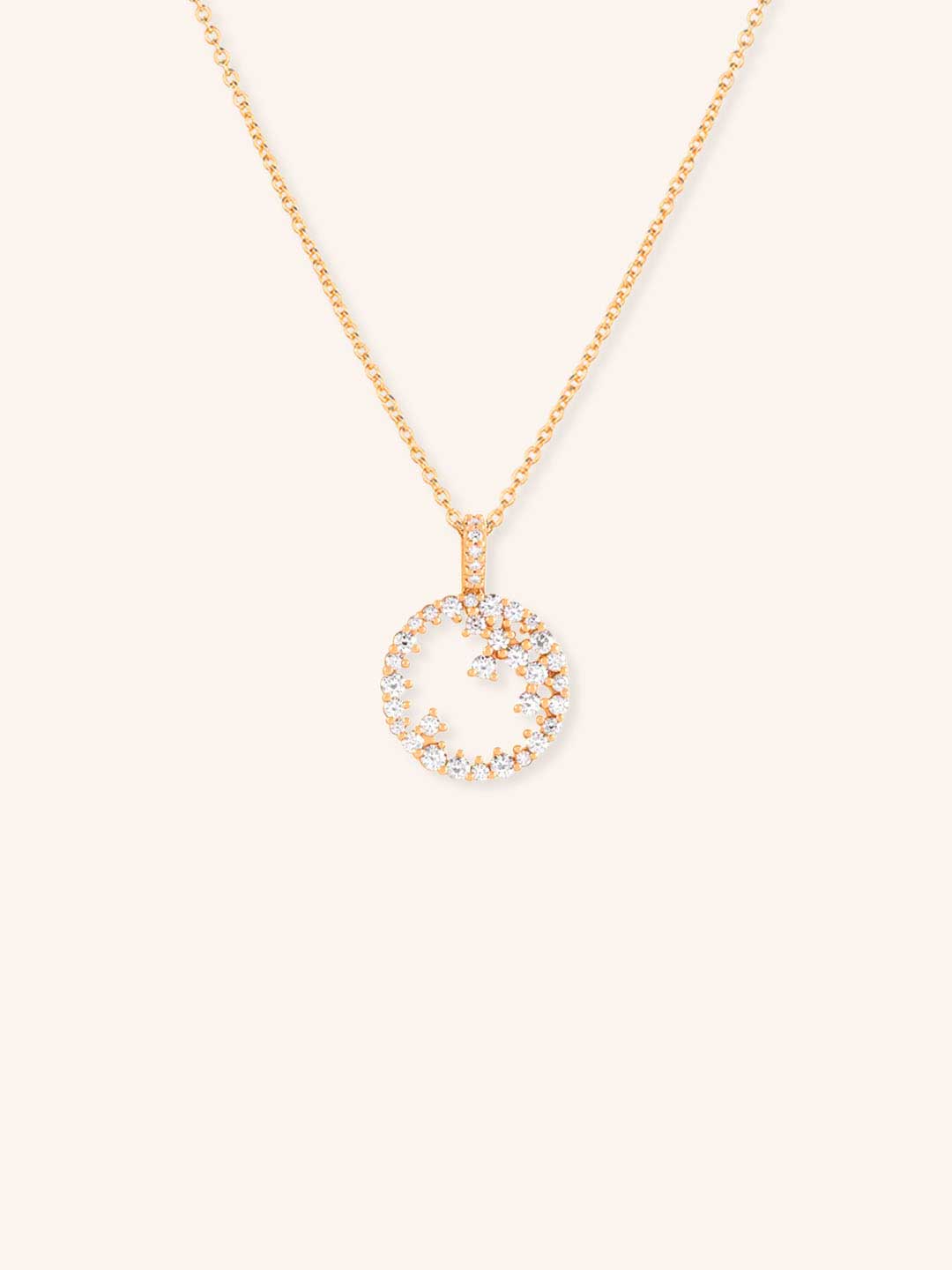 Scattered Circle Diamond Pendant Necklace