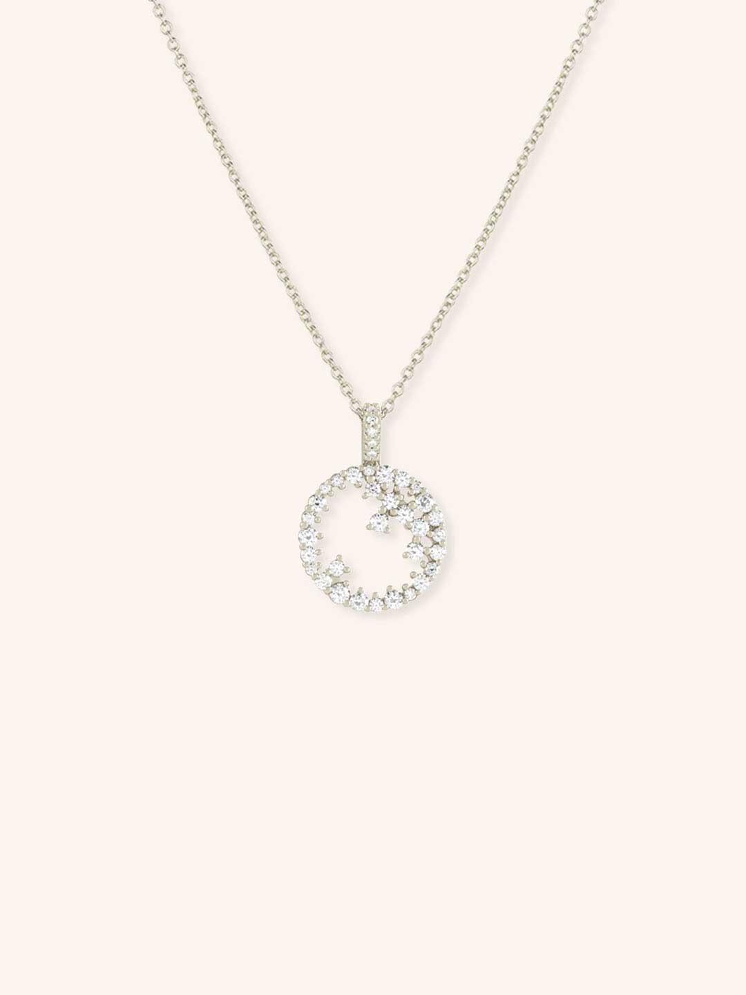 Scattered Circle Diamond Pendant Necklace
