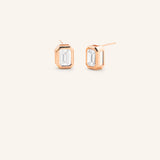 Milly Emerald Cut Diamond Solitaire Earrings
