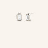 Milly Emerald Cut Diamond Solitaire Earrings
